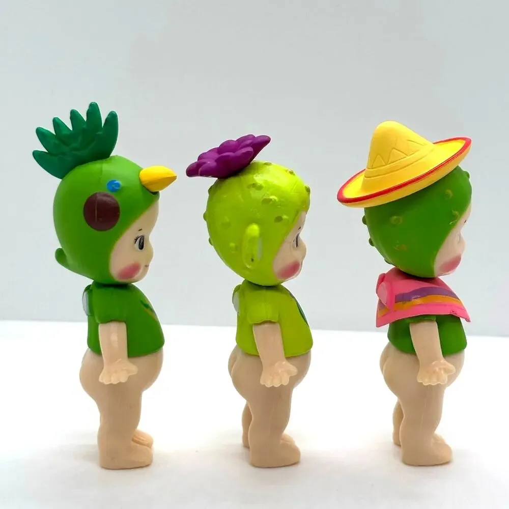 Set of 3 New Unbranded Kewpie/Angel Mini Figures, Cactus Theme, Open Boxes